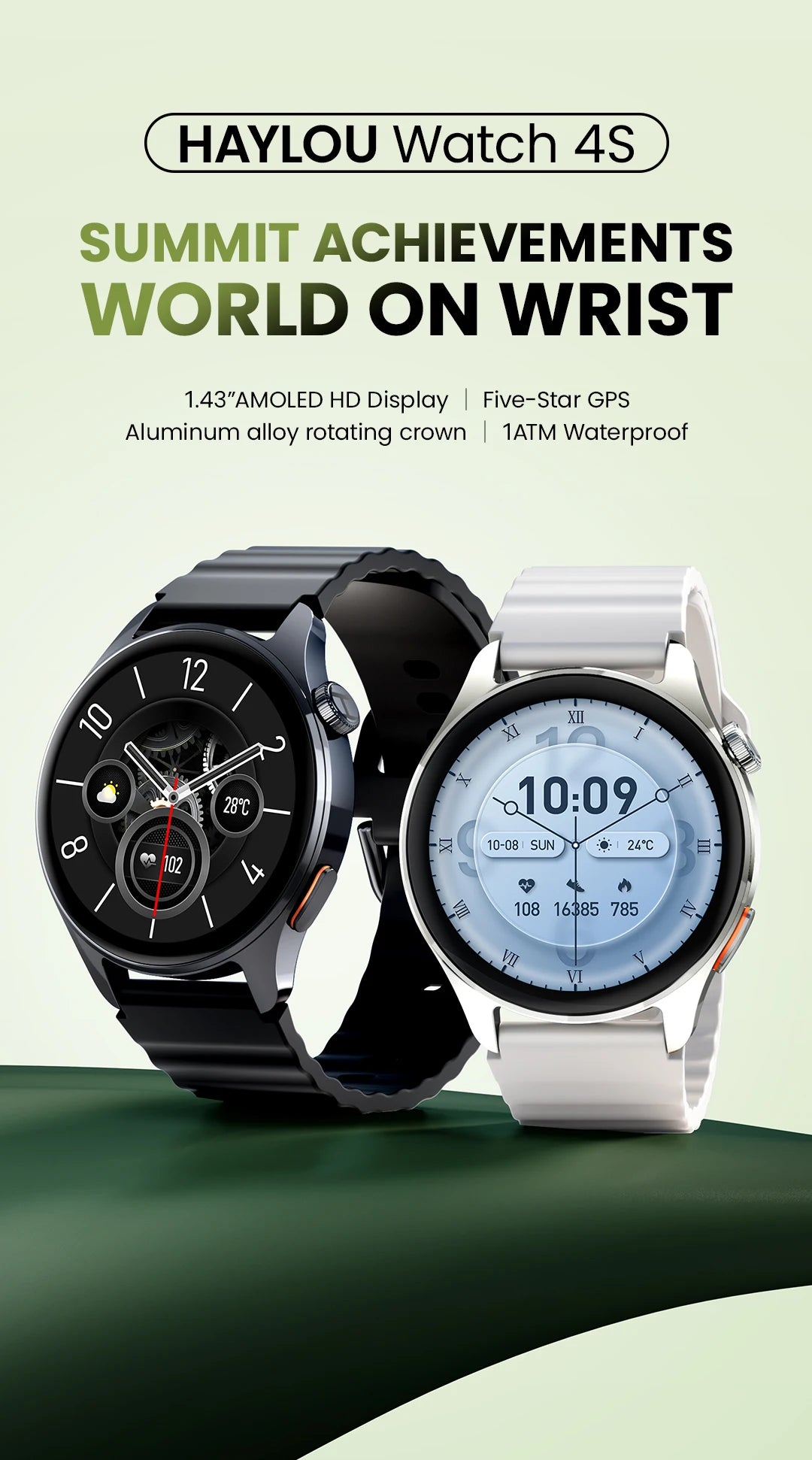 HAYLOU Watch 4S GPS Smartwatch 1.43” HD AMOLED Display 5 Satellite GPS Positioning 120+ Workout Modes Sport Fitness Smart Watch