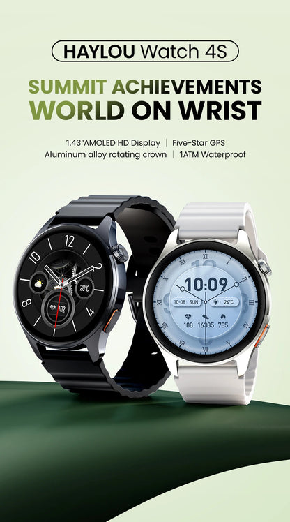 HAYLOU Watch 4S GPS Smartwatch 1.43” HD AMOLED Display 5 Satellite GPS Positioning 120+ Workout Modes Sport Fitness Smart Watch