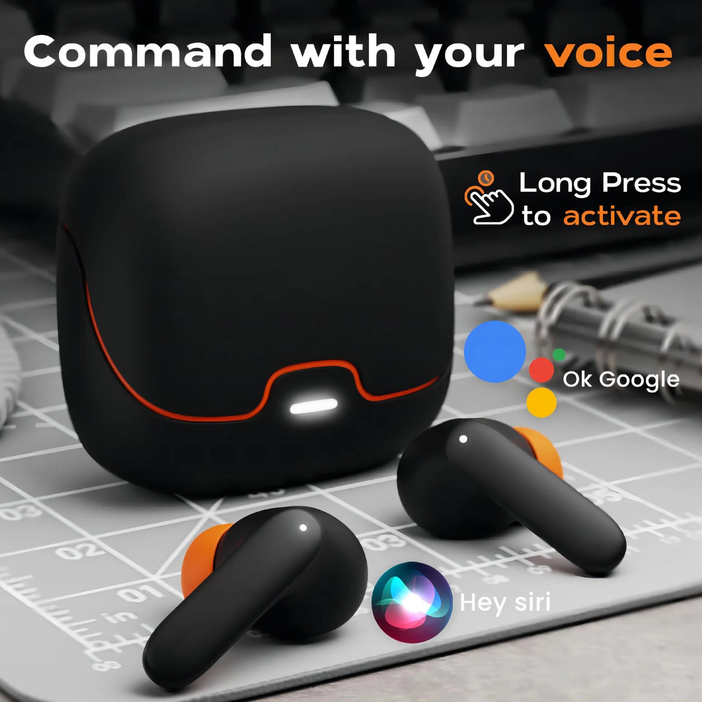 5.4 Bluetooth TWS Wireless Bluetooth Earphones Ultra-low Latency Dual Microphone ENC Noise Cancelling in Ear Bluetooth Earphones