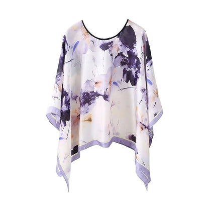 Shawls Summer Beach Sexy Women Fashion Print Chiffon Smock Bikini Cover Up Loose Blouse Sunscreen Comfortable Poncho