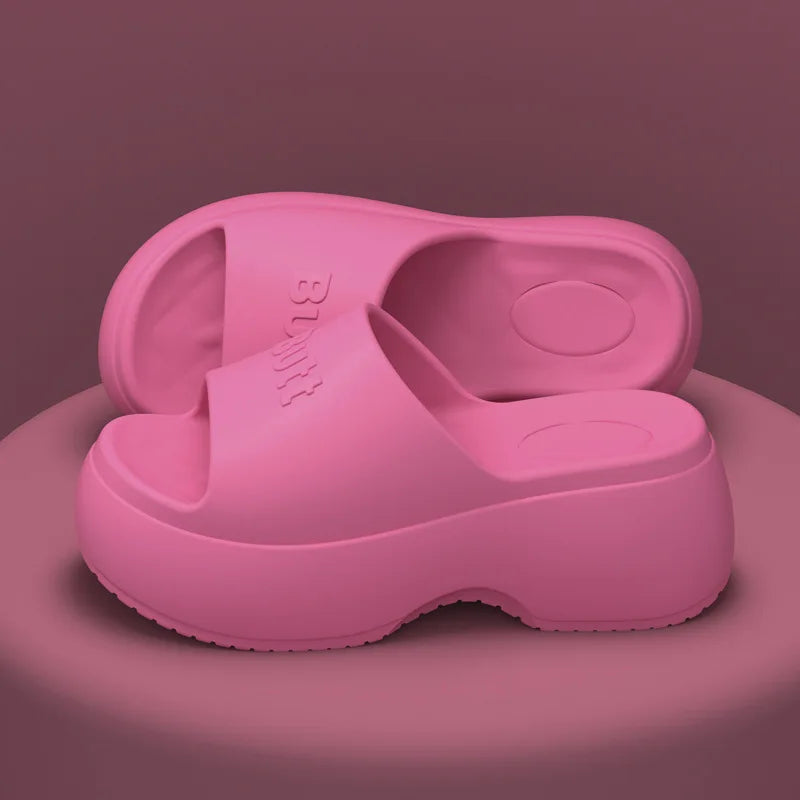 EVA Platform Slippers Women Wedges Fashion Luxury Designer Shoes Summer Sandals High Heels Indoor Outdoor Beach Elegant Footwear