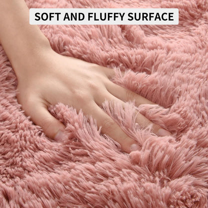 1pc Soft Long-hair Plush Carpet Rug Non-Slip Plush Fluffy Soft Furry Bedside Carpet Drum Carpet Holiday Suitable for Dormitory Home Decoration Pet-Friendly Bedroom Living Room Carpet Home Decoration Room Decoration