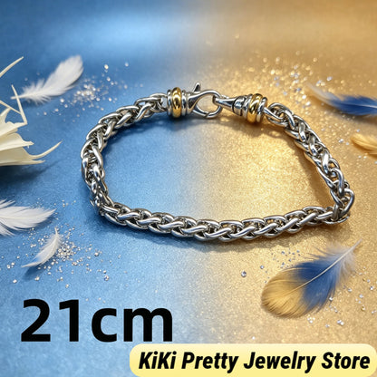 2026 New Dav High-Quality Bracelet Luxury Polished Gold Silver Tone Chain Bracelet Exquisite Craft Wrist Bangle for Formal Dinner & Dating