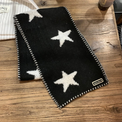 Women's Scarves Korean Star Sweet Kawaii Thickened Warm High Quality Shawl For Girl Versatile Cute Preppy Style Scarf Winter