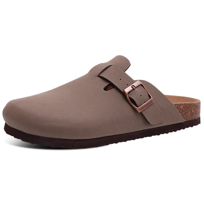 Evshine Men's Cow Suede Clogs with Arch Support Leather Mules Comfort Fashion Potato Shoe Women Cork Footbed Genuine Suede Clogs