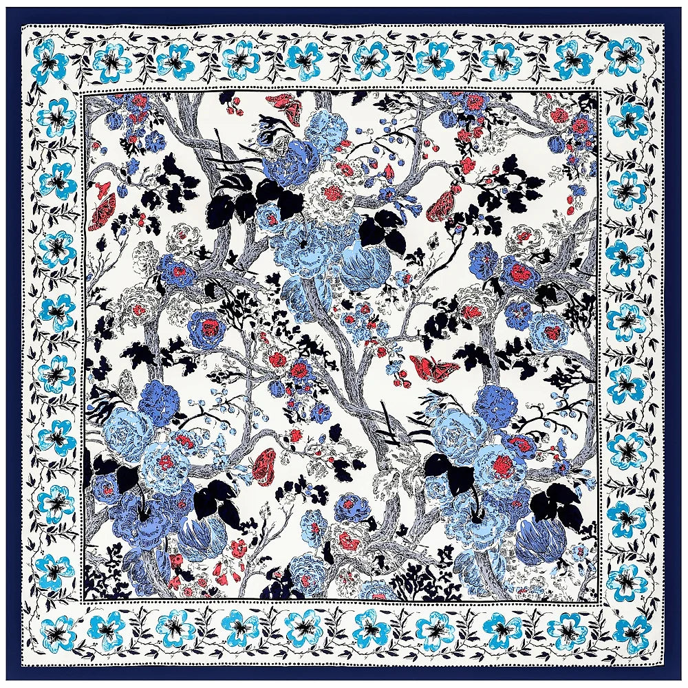 130CM Silk Scarf Women Horse Head Print Stoles Square Scarves Wraps Large Bandana Kerchief Hijabs Female Silk Foulards Sjaal