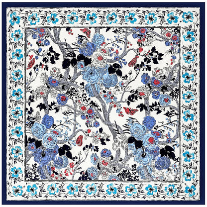 130CM Silk Scarf Women Horse Head Print Stoles Square Scarves Wraps Large Bandana Kerchief Hijabs Female Silk Foulards Sjaal