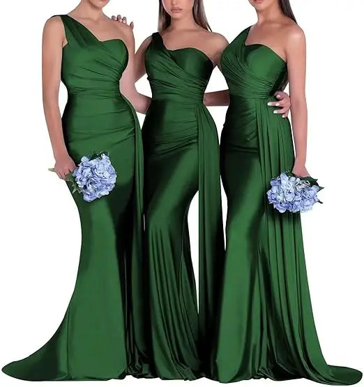One Shoulder Mermaid Bridesmaid Dresses Corset Back Formal Evening Party Gowns 2026 Prom Graduation Dress Customized