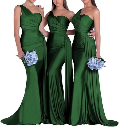 One Shoulder Mermaid Bridesmaid Dresses Corset Back Formal Evening Party Gowns 2026 Prom Graduation Dress Customized