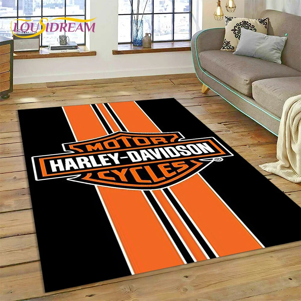 27 Style Harley-y Motorcycle Logo Rug Carpet for Living Room Bedroom Home Decor,floor Mat Non-slip for Sofa Doormat Gift kids