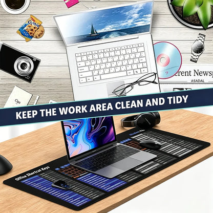 Windows Word Excel Office Shortcut Keys XXL Mouse Pad Non-Slip Large Gaming Office Esports User PC Desk Mat Cheat Sheet Mousepad