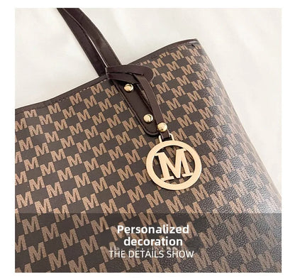 Large Capacity Commuting Tote Bags Fashionable Printed Pu Leather Handbag for Women College Students Class Handbags Shoulder Bag