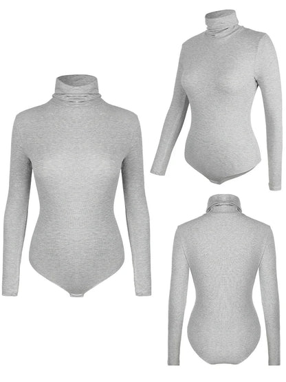 High Neck Bodysuit Women's Long Sleeved Shapewear Tummy Control Body Shaper Sexy Briefs Female Warm Clothing Autumn Winter New