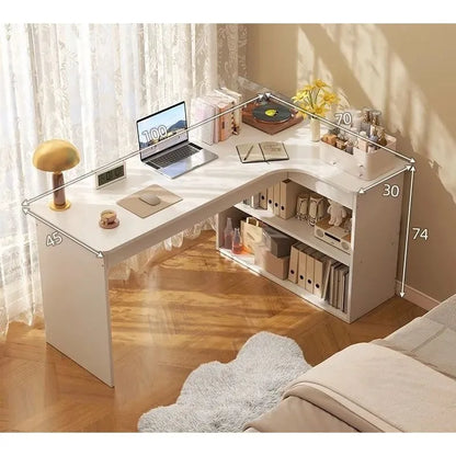 Corner Computer Desk Corner Desk Home Study Table Bedroom Girls Dresser Bookcase Integrated Desk