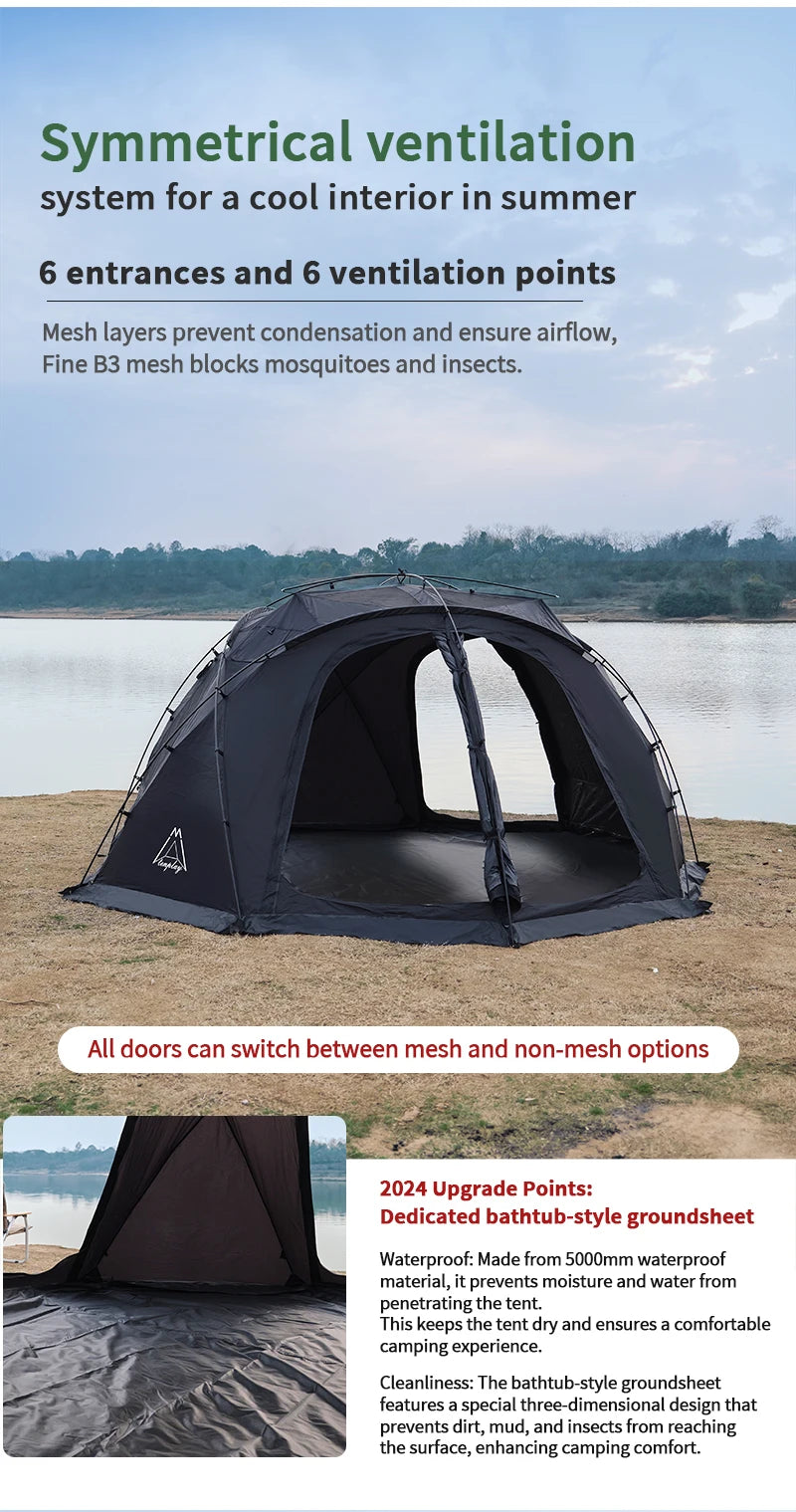 Luxury 6m Geodesic Dome Tent with Custom Logo Connectable Oxford PVC Fabric Aluminum Pole for Outdoor Family Events Hotel Use