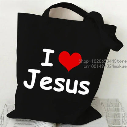 Faith Printed Heart Graphics Women Canvas Shoulder Tote Bag Casual Fashion Shopping Cases Bag Storage Handbag Christian Gifts