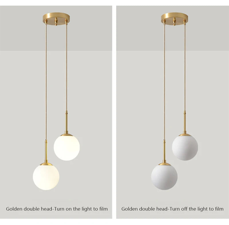 Glass Ball Led Pendant Lamp Modern Fixtures Chandelier Lights for Dining Room Indoor Hotel Lobby Home Decor Stairs Hanging Lamp