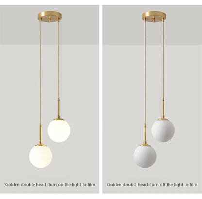 Glass Ball Led Pendant Lamp Modern Fixtures Chandelier Lights for Dining Room Indoor Hotel Lobby Home Decor Stairs Hanging Lamp