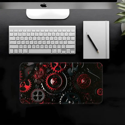 Red Gear Mechanism Anti slip Mouse Pad Computer Laptop Pad Game Console Pad Keyboard Mouse Pad Desk accessories office Pad
