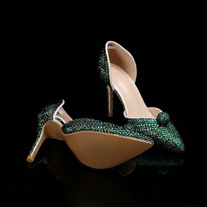 Ins Fashion Runway Show Luxury High Heel Color Hot Diamond Gradient Women'S Shoes Sandal Blingbling Wedding Shoes Dinner Pumps