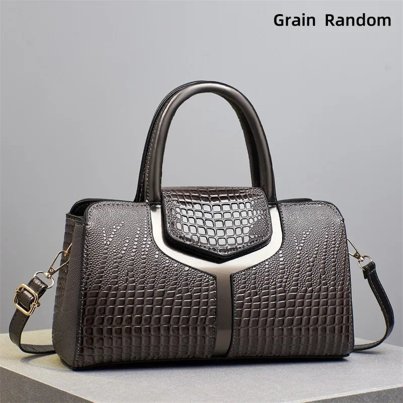 Fashionable Ladies Handbag Soft PU Leather Polyester Lining Zipper Closure Shoulder Bag Essential for Commuting Mothers Day Gift