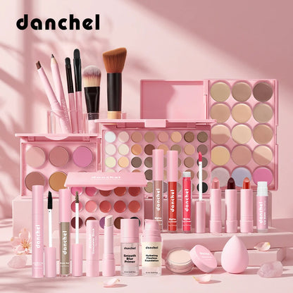 All In One Makeup Set for Full Face Base Concealer Contour Highlight Blush Palette Eyebrow Pencil Eye Shadow Lip Makeup Kit
