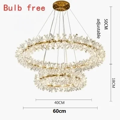 French crystal chandelier, romantic firefly, snowflake, light luxury, modern creativity, warm bedroom, dining room chandeliers