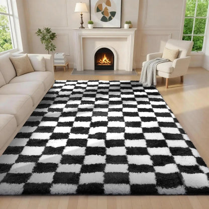 1pc Soft Long-hair Plush Carpet Rug Non-Slip Plush Fluffy Soft Furry Bedside Carpet Drum Carpet Holiday Suitable for Dormitory Home Decoration Pet-Friendly Bedroom Living Room Carpet Home Decoration Room Decoration