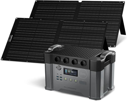 ALLPOWERS Solar Generator 2400W Battery Charger,110V/230V Pure Sine Wave AC Outlet With 2×100W Portable Solar Panel For Outdoors