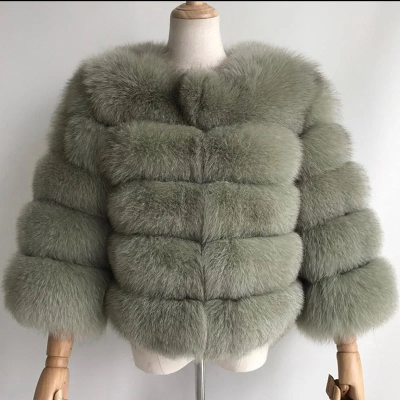 Women's Fur Coat Fox Fur Jackets for Women Clothing Natural Real Fox Fur Jacket Coats for Women Fur Jacket in Promotion
