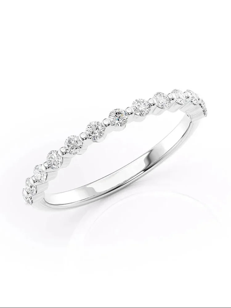 925 Sterling Silver Simplicity Classic Zircon Bead Ring For Women Engagement Wedding Luxury Fashion High Quality Fine Jewelry