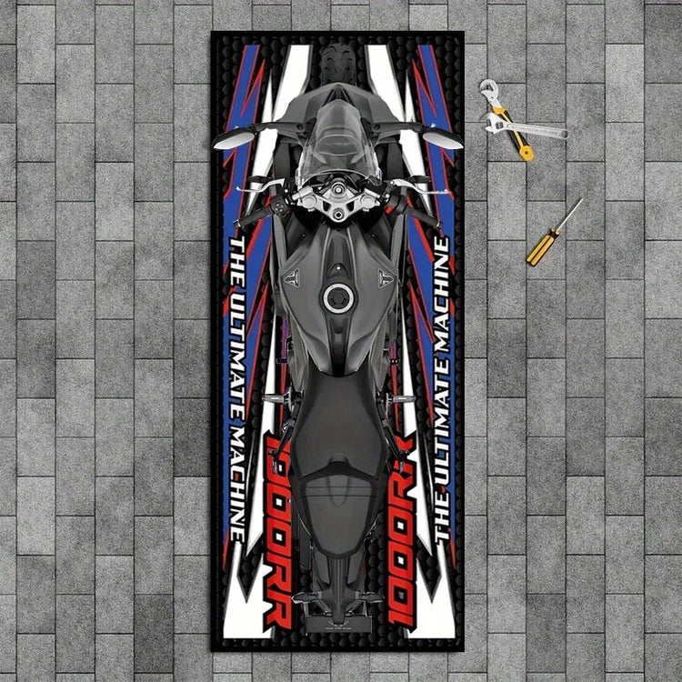 VIKAMA Motorcycle Display Mat Non-Slip Garage Parking Mat Corridor Bedroom Carpet Motorcycle Enthusiast Home Decor