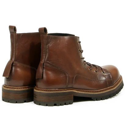 Genuine Leather Men's Boots High Quality Platform Boots Handmade Fashionable Motorcycle Boots Wear-resistant Cow Leather Boots