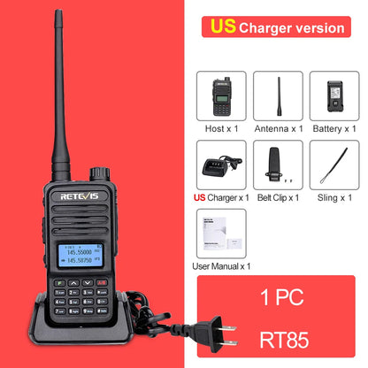 Retevis RT85 Walkie Talkie Long Range Ham Two-way Radio Station Walkie-talkies VHF UHF Dual Band Amateur Portable Radio Hiking