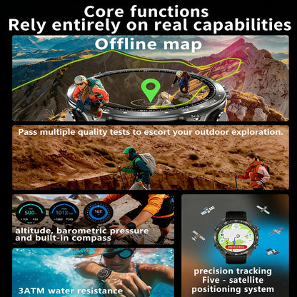 2026 HD300 Pro GPS Smart Watch for Outdoor Sports Offline Map 5.4Bluetooth Call Waterproof Health Travel Diving Smartwatch
