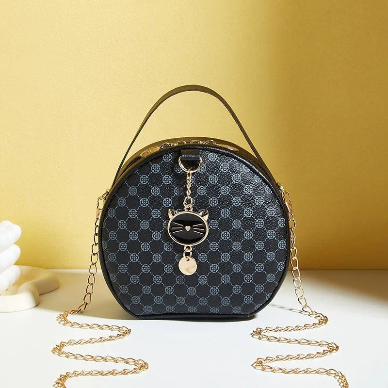 Circular Designer Fashion Women Shoulder Bag Leather Women's Messenger Crossbody Bags Ladies Purse Female Round Bolsa Handbag
