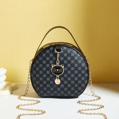 Circular Designer Fashion Women Shoulder Bag Leather Women's Messenger Crossbody Bags Ladies Purse Female Round Bolsa Handbag