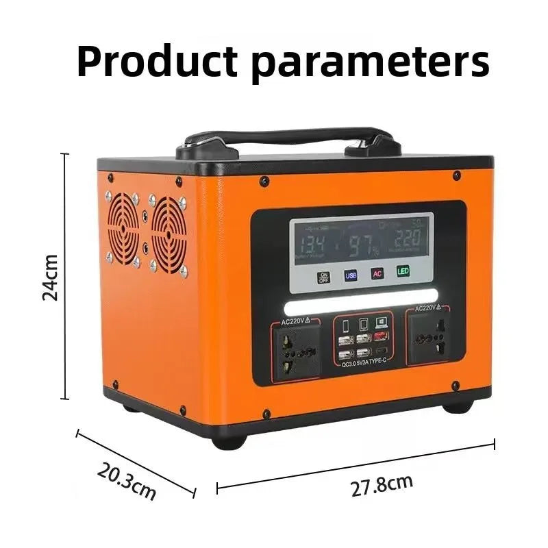 New  600Wh LiFePO4 220V High Power Portable Power Station 40AH Solar Outdoor Mobile Power Supply Home Emergency Energy Storage