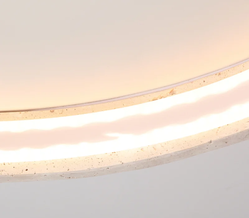 IWHD Wabi Sabi LED Ceiling Lamp Dining Room Restaurant Coffee Yellow Travertine Stone Minimalism Hanging Lights Lamparas Techo