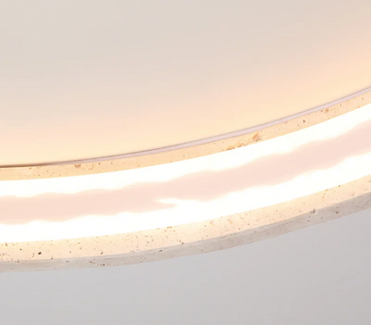 IWHD Wabi Sabi LED Ceiling Lamp Dining Room Restaurant Coffee Yellow Travertine Stone Minimalism Hanging Lights Lamparas Techo