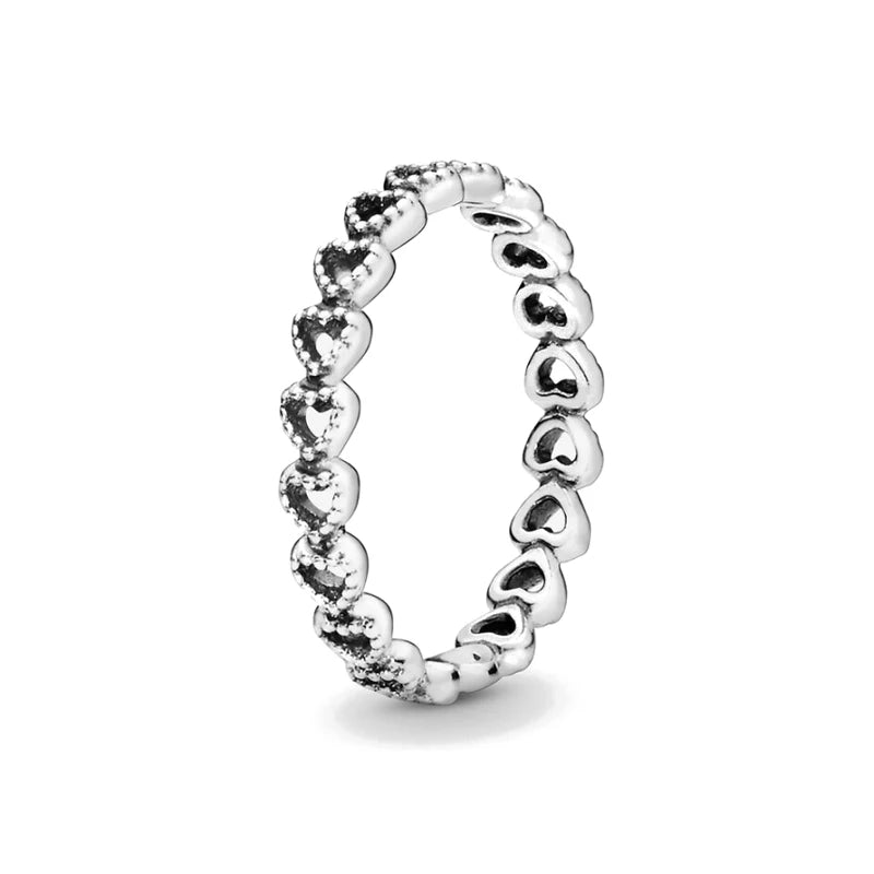New 925 Sterling Silver Rings Stackable Infinite Silver shining Zircon Ring For Women Wedding Anniversary Birthday Jewelry Gift