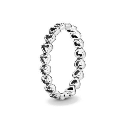 New 925 Sterling Silver Rings Stackable Infinite Silver shining Zircon Ring For Women Wedding Anniversary Birthday Jewelry Gift
