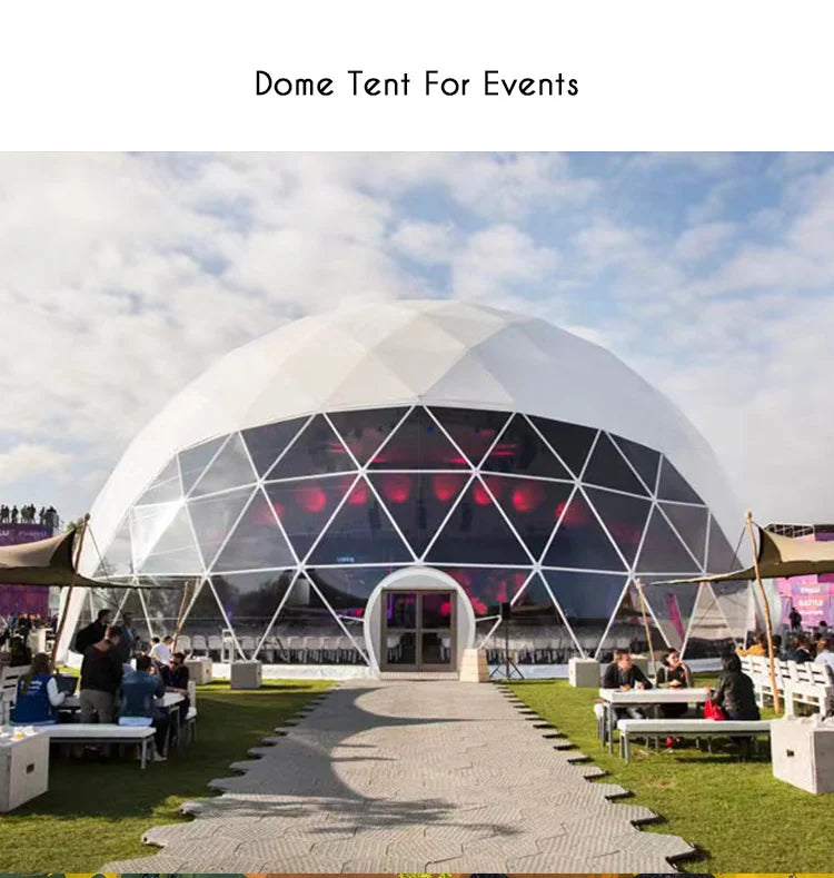 Dome House Geodesic Pvc Steel Frame Glamping Tent Accommodation Luxury Outdoor Hotel Tent