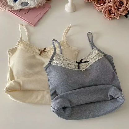 Coquette Y2k Crop Top Summer Lace Tank Top Women Cropped Cute Camis Sexy White Crop Tops Female Korean Sleeveless Black Vest