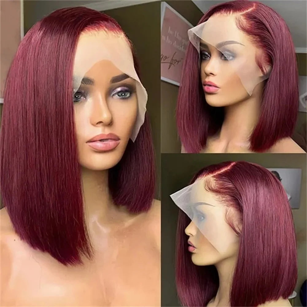 Highlight 13x4 Lace Front Bob Wig Human Hair P4/27 Honey Blonde Straight Bob Wig Human Hair Pre Plucked with Baby Hair