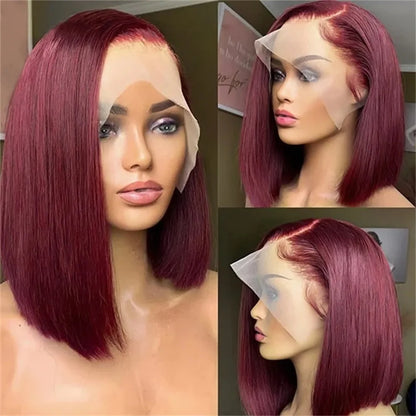 Highlight 13x4 Lace Front Bob Wig Human Hair P4/27 Honey Blonde Straight Bob Wig Human Hair Pre Plucked with Baby Hair