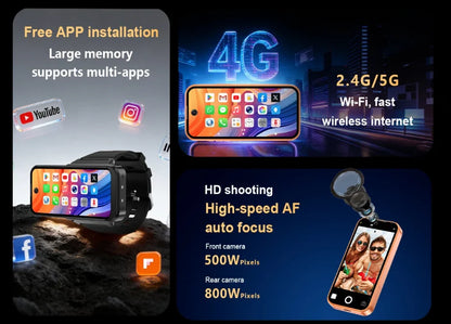 NEW PG999 Smartwatch Phone Touchscreen GPS 4G Android Wi-Fi HD Camera Global Connectivity Octa-core Processor Dual SIM Gift