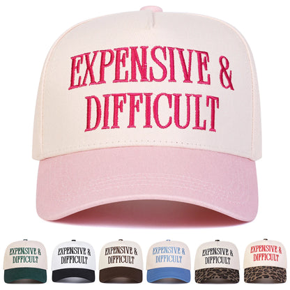 Unisex EXPENSIVE DIFFICULT Letter Embroidery Baseball Caps Spring Autumn Outdoor Adjustable Casual Hats Sunscreen Hat Sports Cap