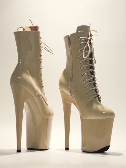 20cm Sexy Stripper Pole Dance Boots Gothic Ankle Boots In Stock