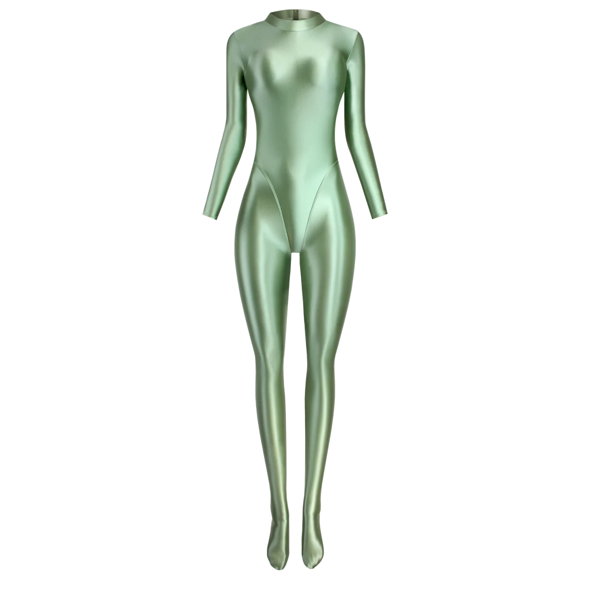 MJINM Spandex Catsuit Women Full Body Shiny Glossy Bodysuits Tight-Fitting Yoga Sport Tights Catsuit Jumpsuits Zentai